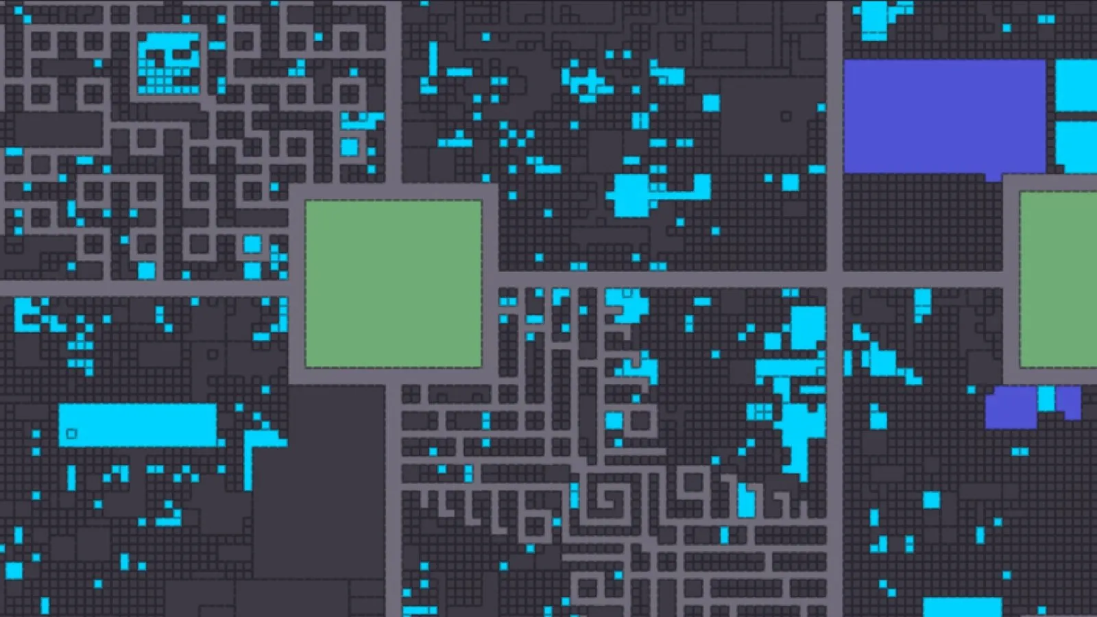 Decentraland's parcel map.