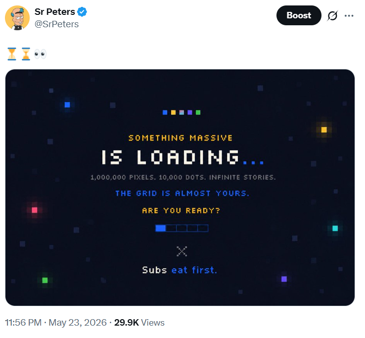 The original teaser post: IS LOADING — subs eat first.